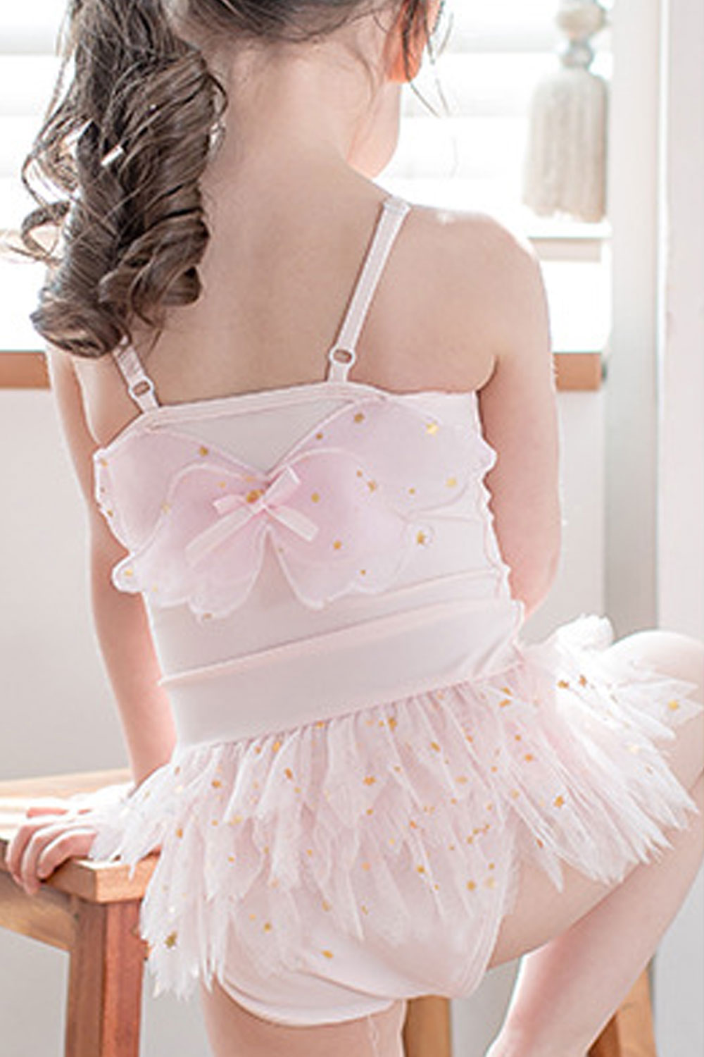 Baby Girls Fairy Wings Decorated Adjustable Strap One Piece Swimsuit