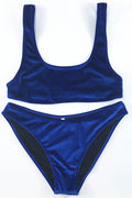 Women Soft Touch Solid Colored Top & Bottom Swimsuit