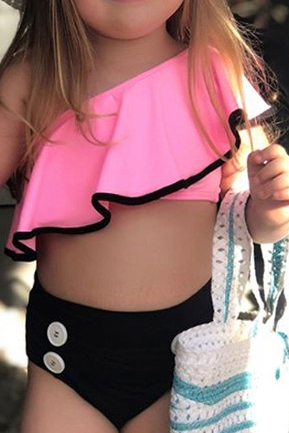 Kids Baby Girls Curve Shape Beautiful Swimwear
