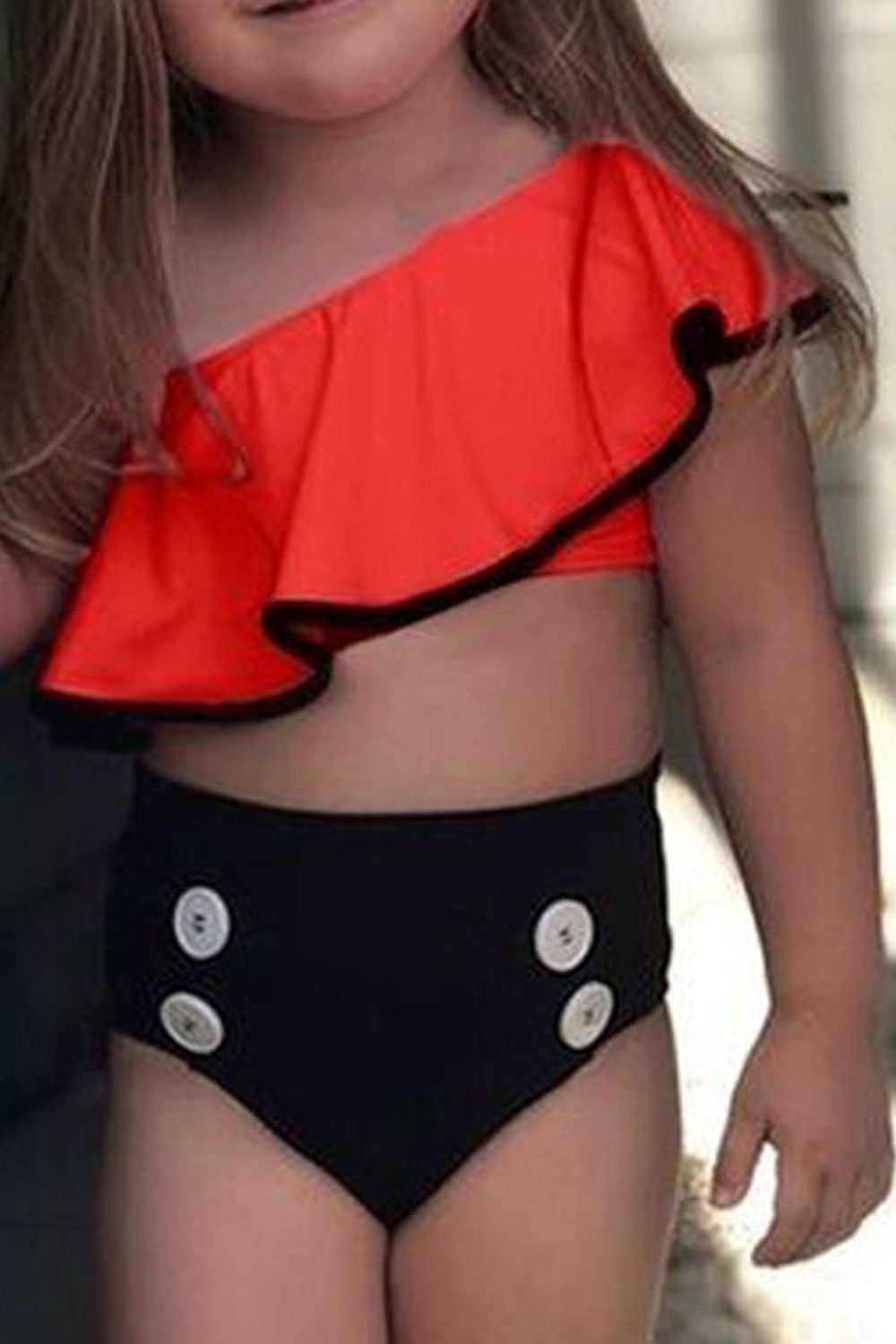 Kids Baby Girls Curve Shape Beautiful Swimwear
