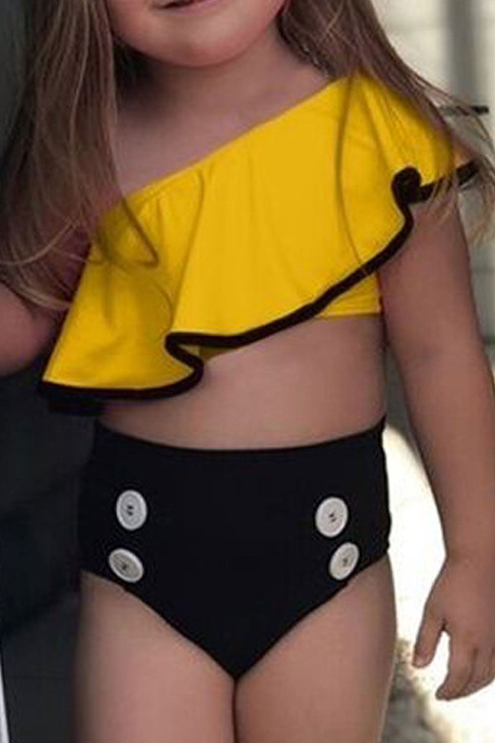 Kids Baby Girls Curve Shape Beautiful Swimwear