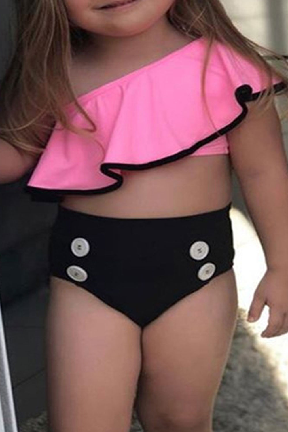 Kids Baby Girls Curve Shape Beautiful Swimwear