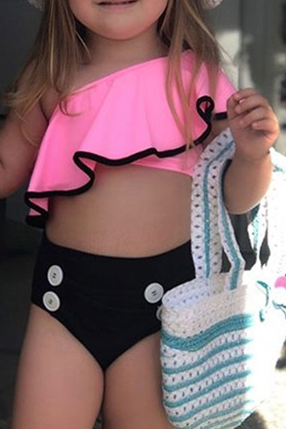 Kids Baby Girls Curve Shape Beautiful Swimwear