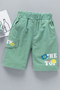 Kids Boys Pure Cotton New Fashionable Waistband Half-Assed Elastic Belt Letter Pattern Summer Baby Cropped Trousers Thin Section