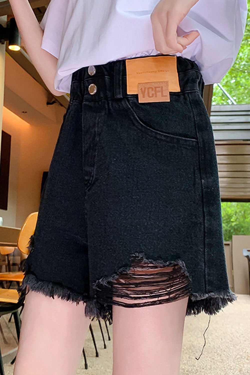 Kids Girls New Summer Ripped Denim Thin and High Waist Shorts