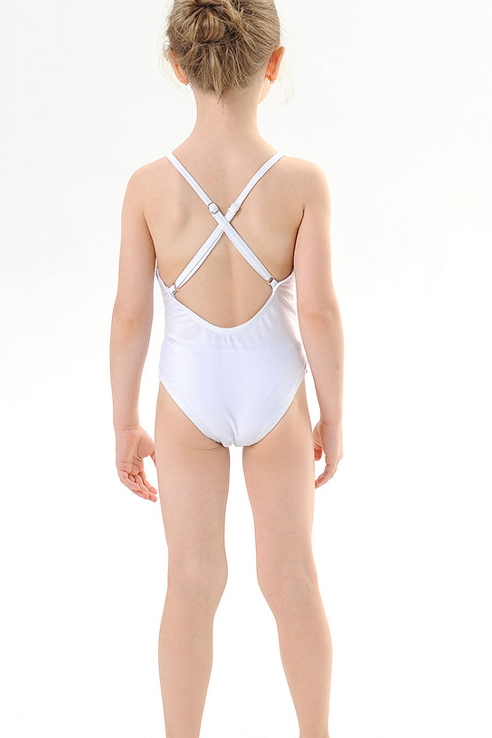 Baby Girls Adjustable Strap Neck Solid Color One Piece Swimsuit