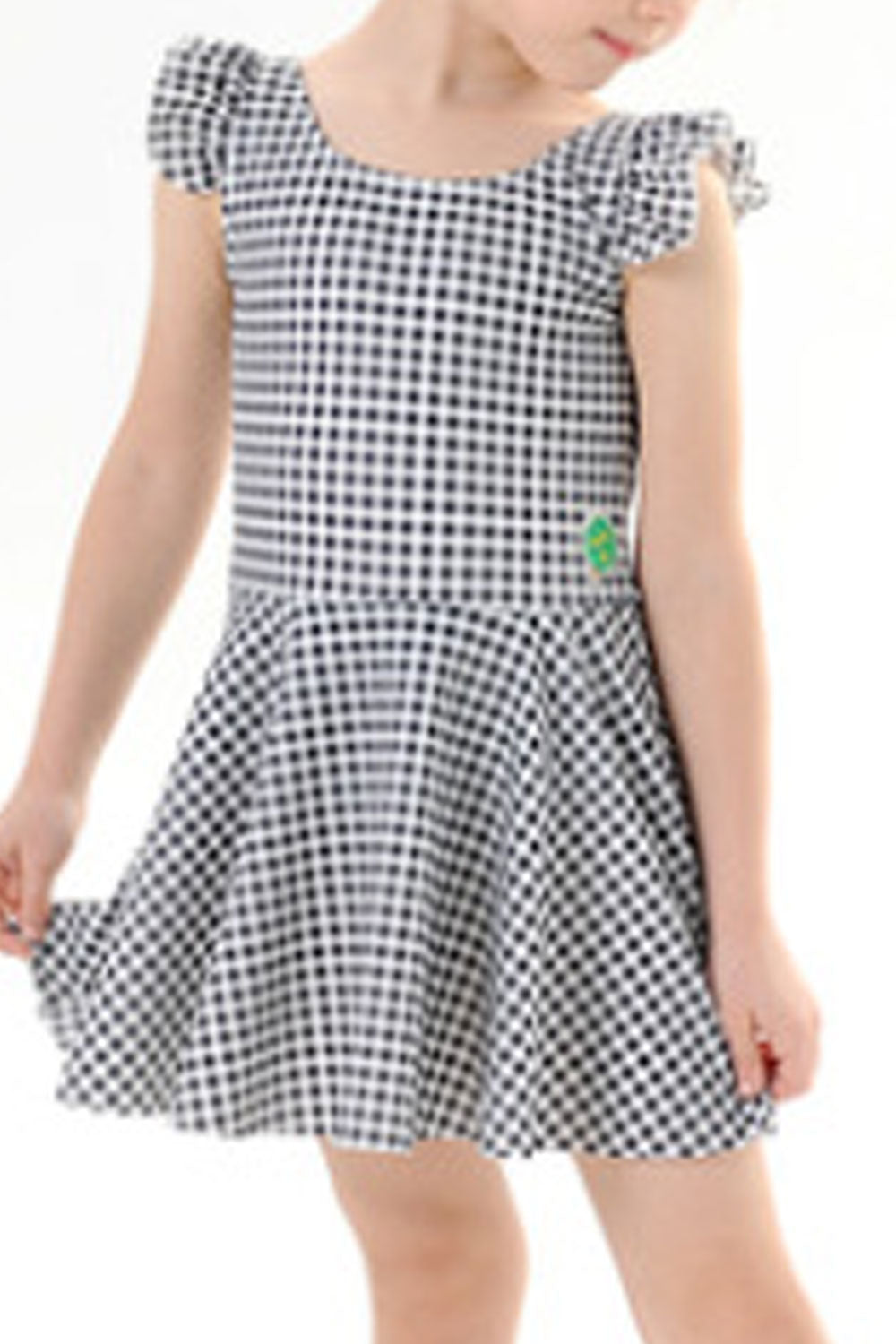 Toddler Girls Cute Sleeveless Plaid Pattern One Piece Swimwear