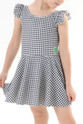 Toddler Girls Cute Sleeveless Plaid Pattern One Piece Swimwear