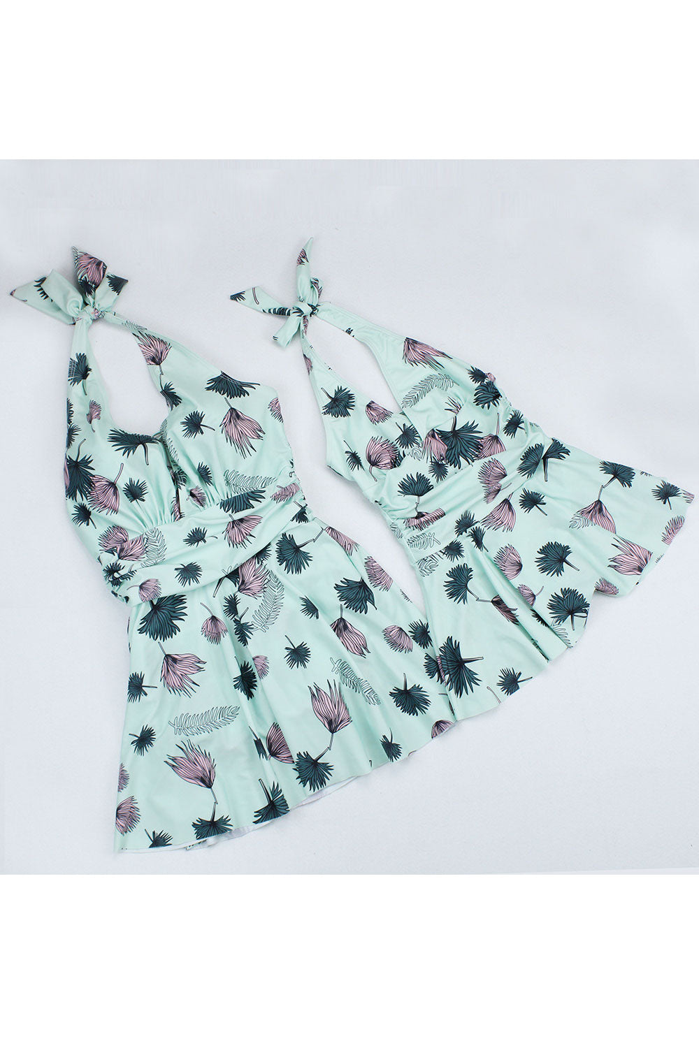 Baby Girls One Piece Floral Pattern Tie Knot Pretty Swimsuit