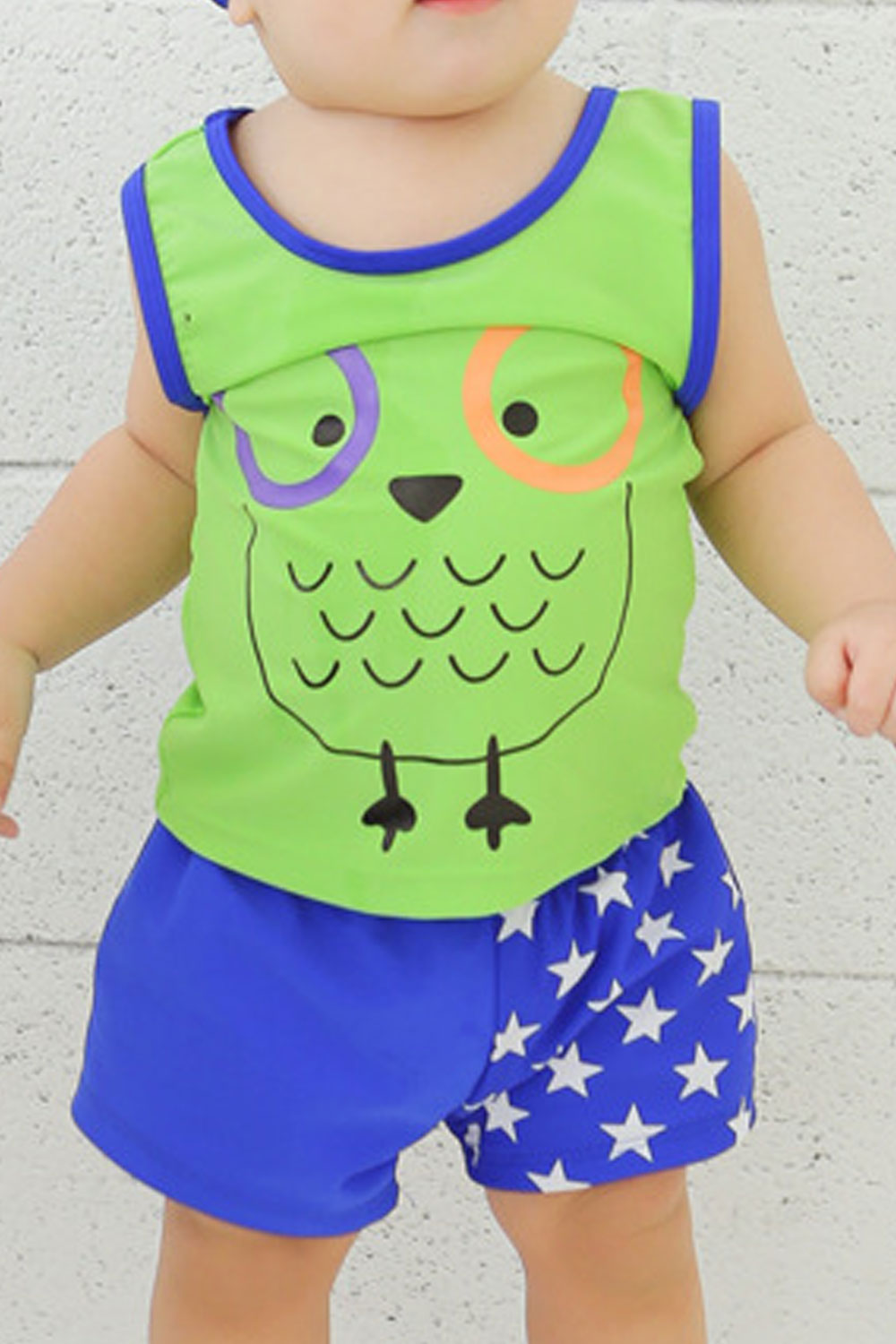 Baby Girls Adorable Cartoon Printed Sleeveless Swimsuit
