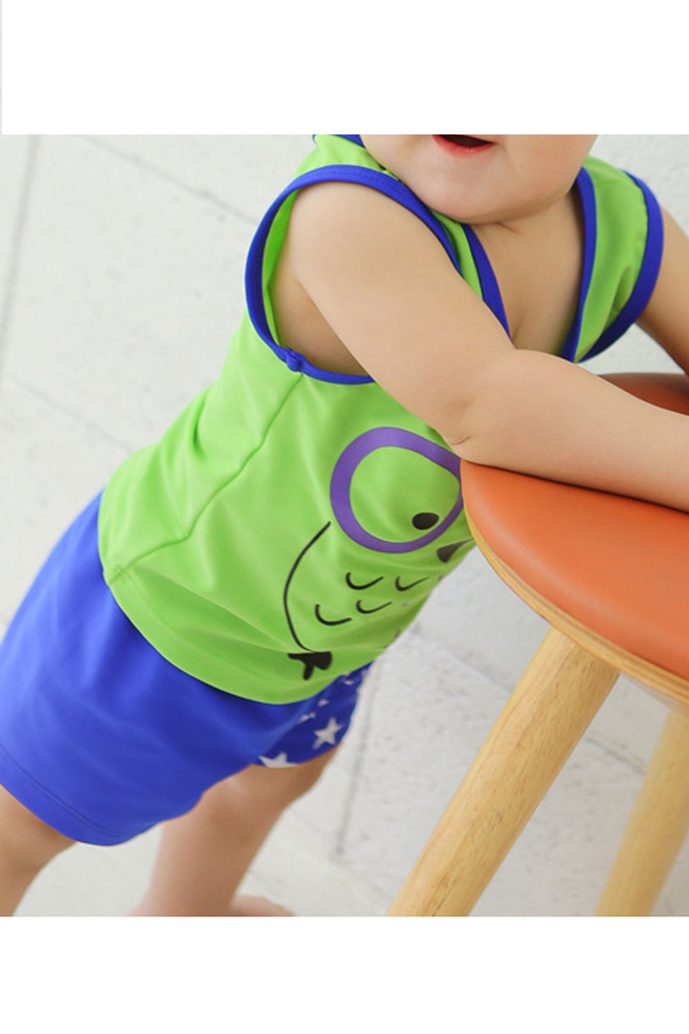 Baby Girls Adorable Cartoon Printed Sleeveless Swimsuit