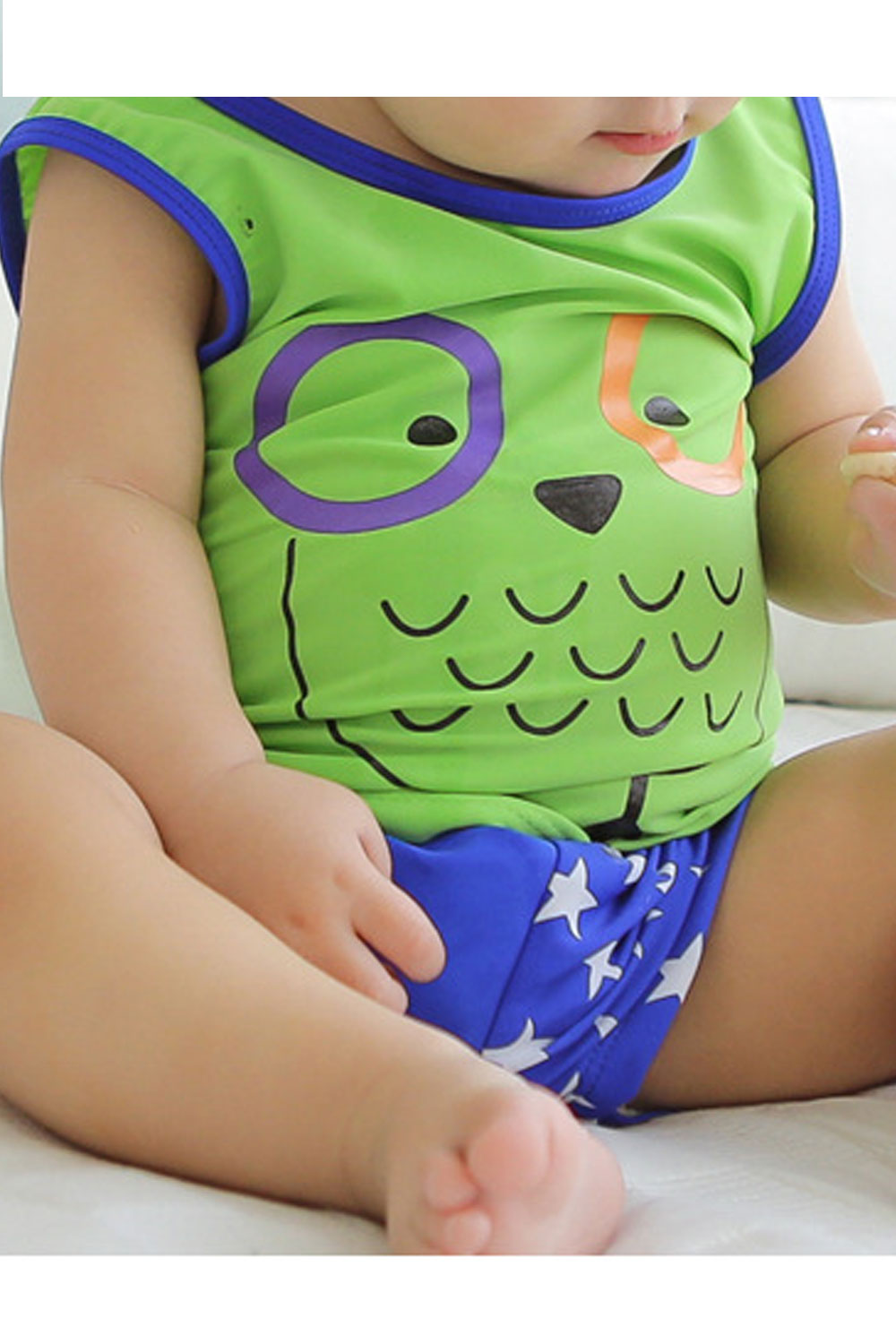 Baby Girls Adorable Cartoon Printed Sleeveless Swimsuit