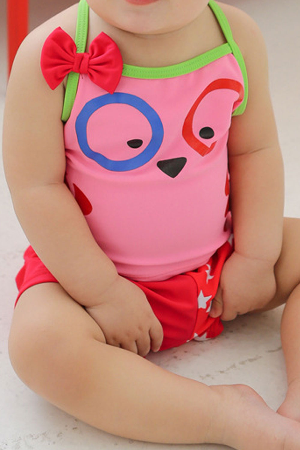 Baby Girls Adorable Cartoon Printed Sleeveless Swimsuit