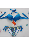 Women Tie Knot Printed Thin Two Piece Swimsuit