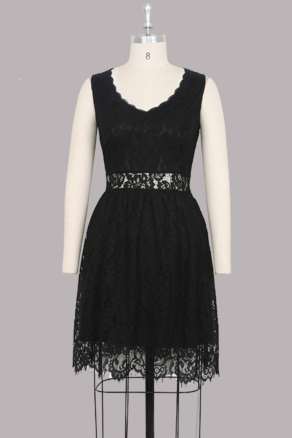 Women New Fashion V-Neck Sleeveless Solid Dress
