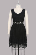Women V-Neck Sleeveless Solid Dress