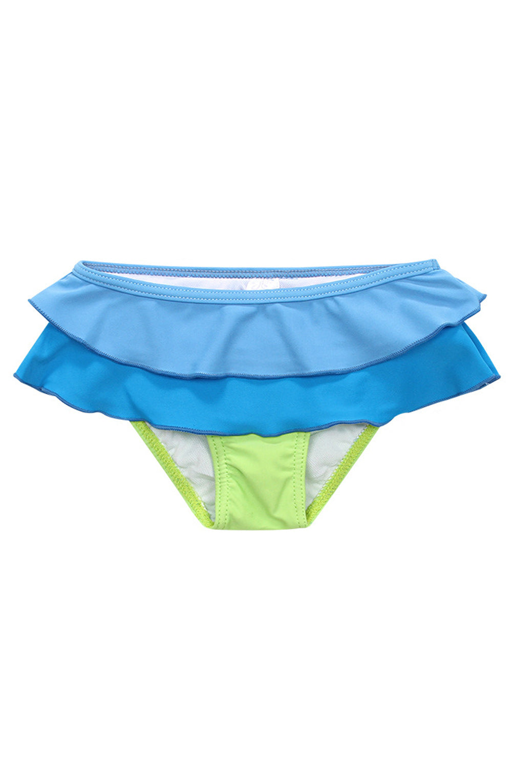 Toddler Girls Contrast Color Ruffle Layers Two Piece Swimsuit