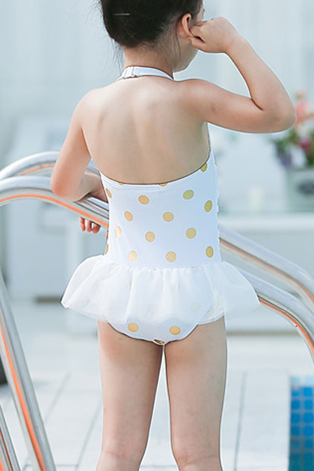 Toddler Girls Beautiful Adjustable Strap Polka Dot One Piec Swimwear