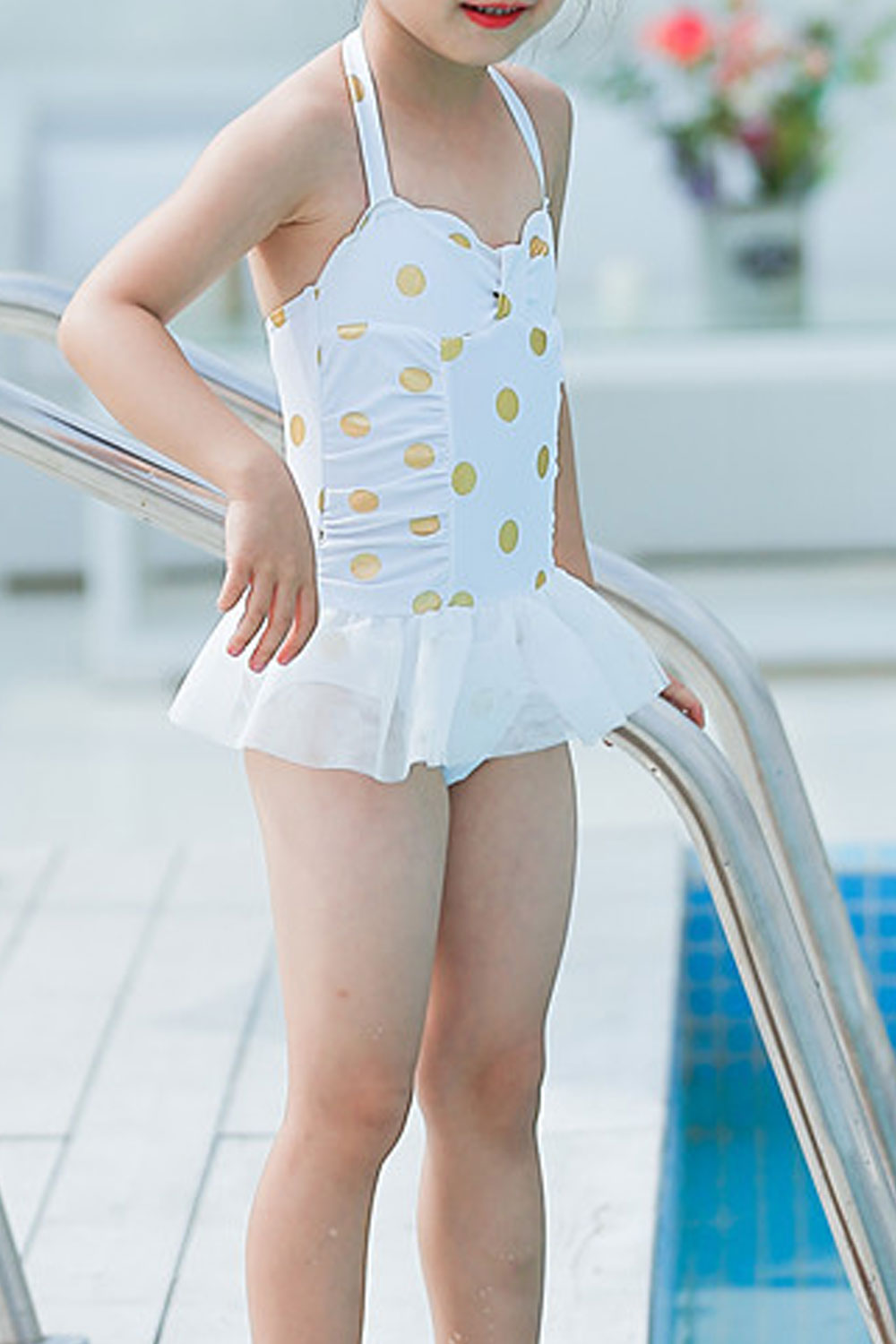 Toddler Girls Beautiful Adjustable Strap Polka Dot One Piec Swimwear