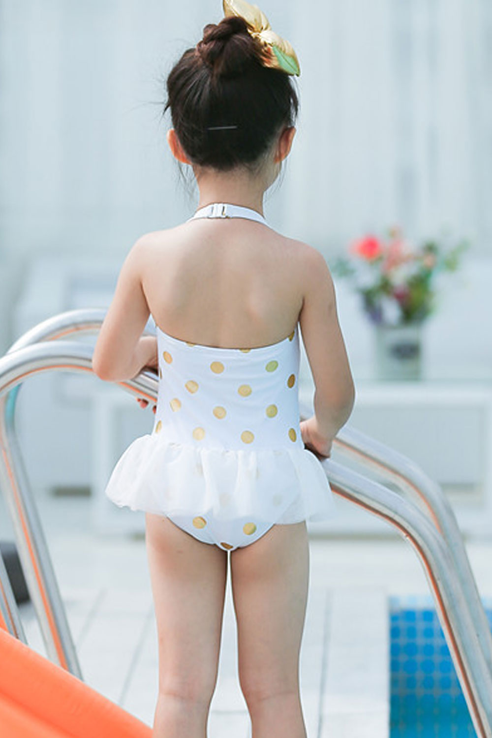 Toddler Girls Beautiful Adjustable Strap Polka Dot One Piec Swimwear