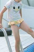 Toddler Girls Golden Cat Leopard Two Piece Pretty Swimsuit