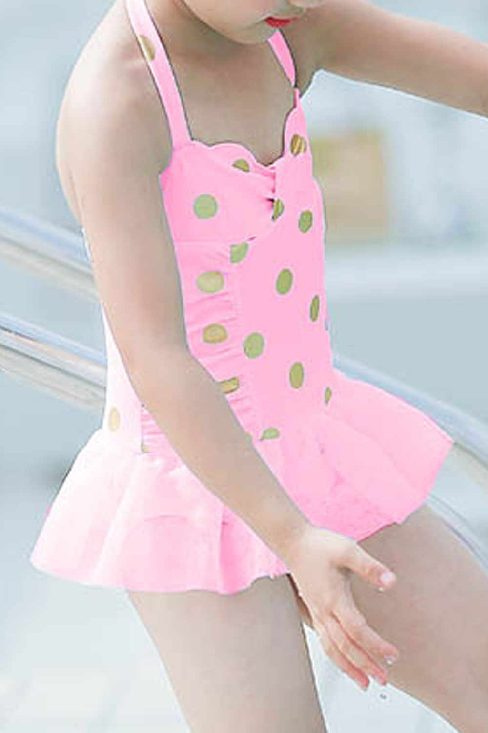 Baby Girls Halter Neck Polka Dot One Piece Cute Swimwear