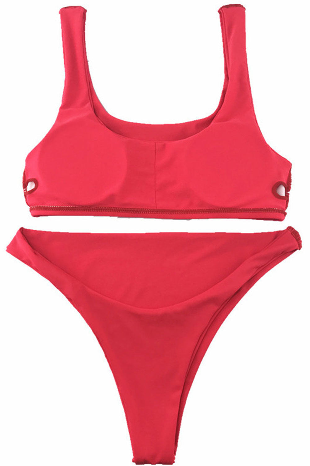 Women Thin Solid Pattern Stretchable Beach Swimsuit Set