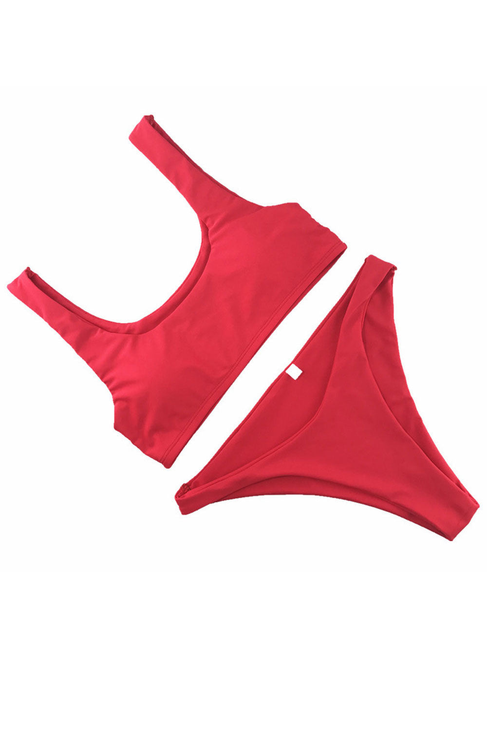 Women Thin Solid Pattern Stretchable Beach Swimsuit Set