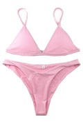 Women Beach Triangle Shaped Bikini & Bottom Swimsuit Set