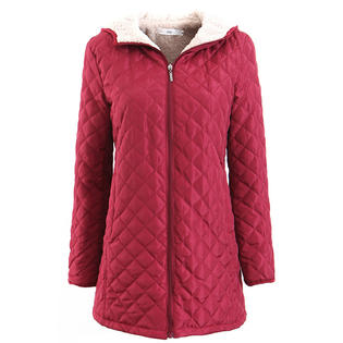 Women Relax Fit Zip Up Warm Padded Jacekt