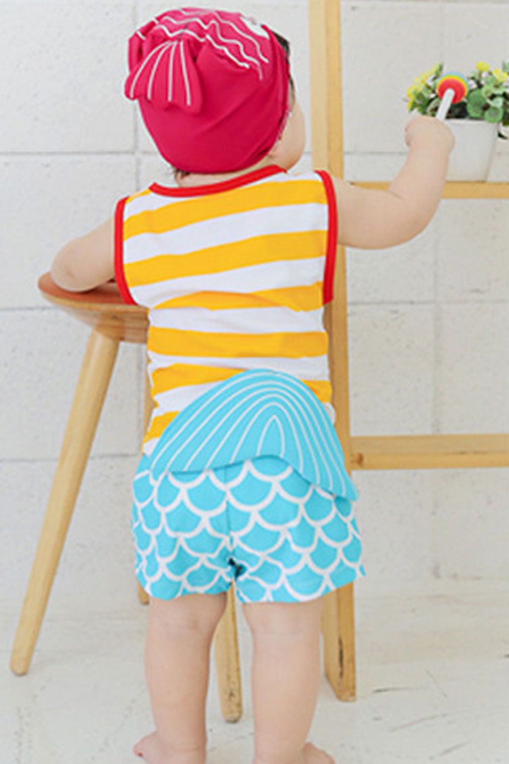 Toddler Boys Cartoon Printed Sleeveless One Piece Swim Top