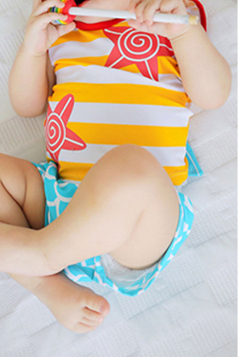 Toddler Boys Cartoon Printed Sleeveless One Piece Swim Top