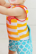 Toddler Boys Cartoon Printed Sleeveless One Piece Swim Top