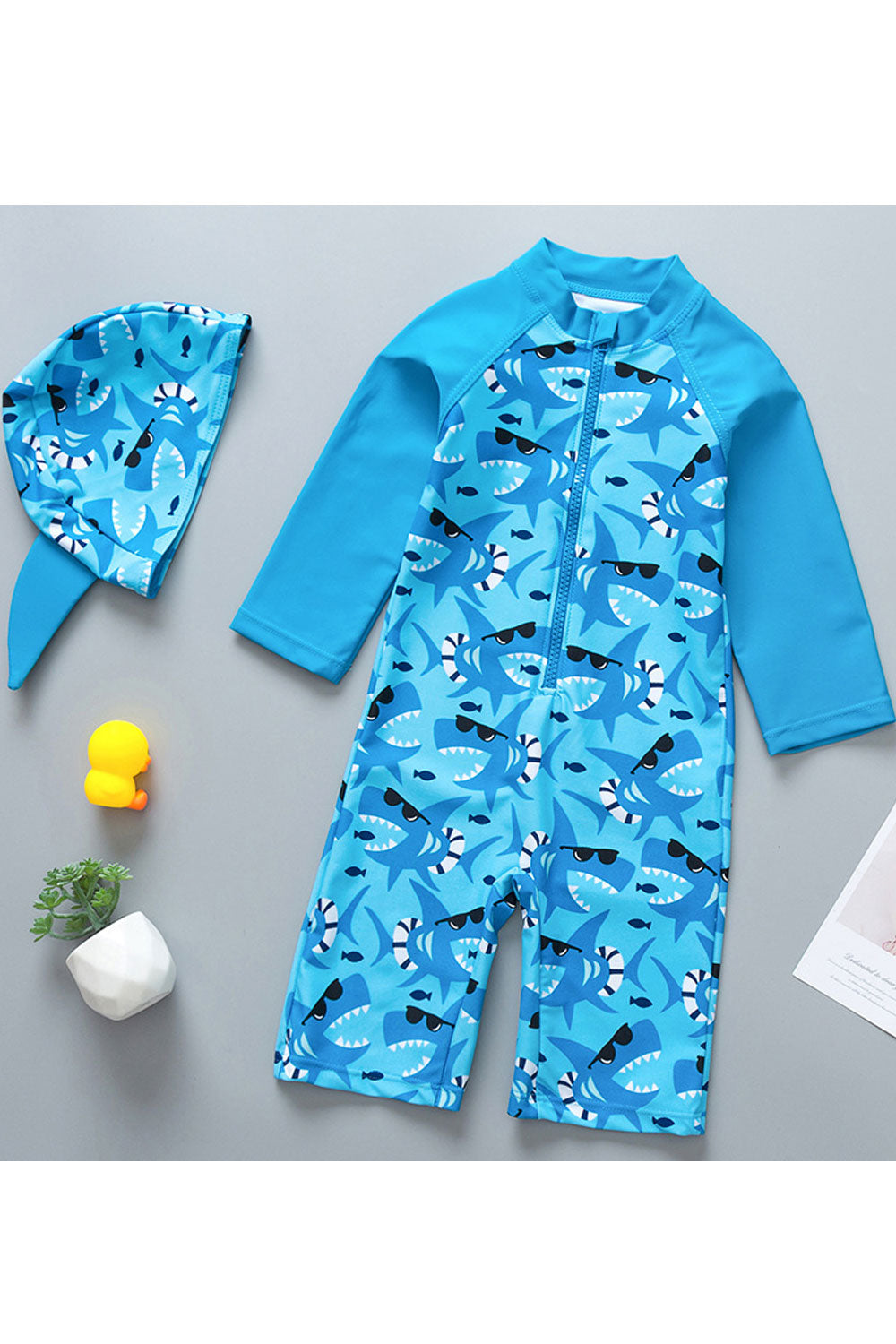 Baby & Toddler Boys Easy Round Neck Long Sleeve Superb Printed Pattern Elasticated Waist Summer Casual Swimwear