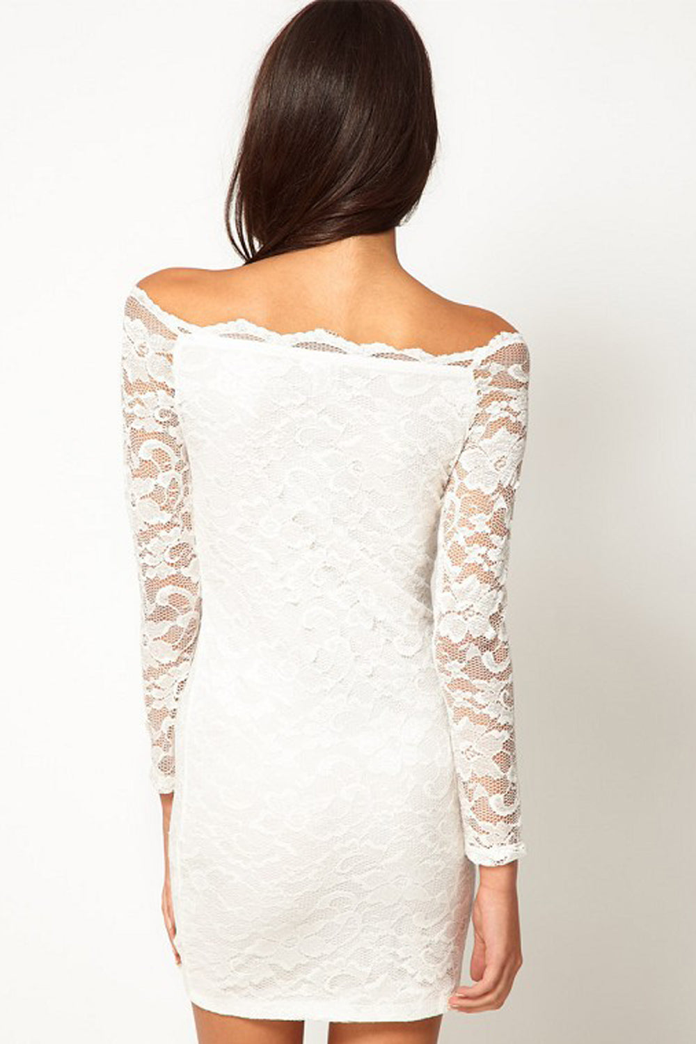 Women's Slim Skirt Style Pencil Lace White Dress