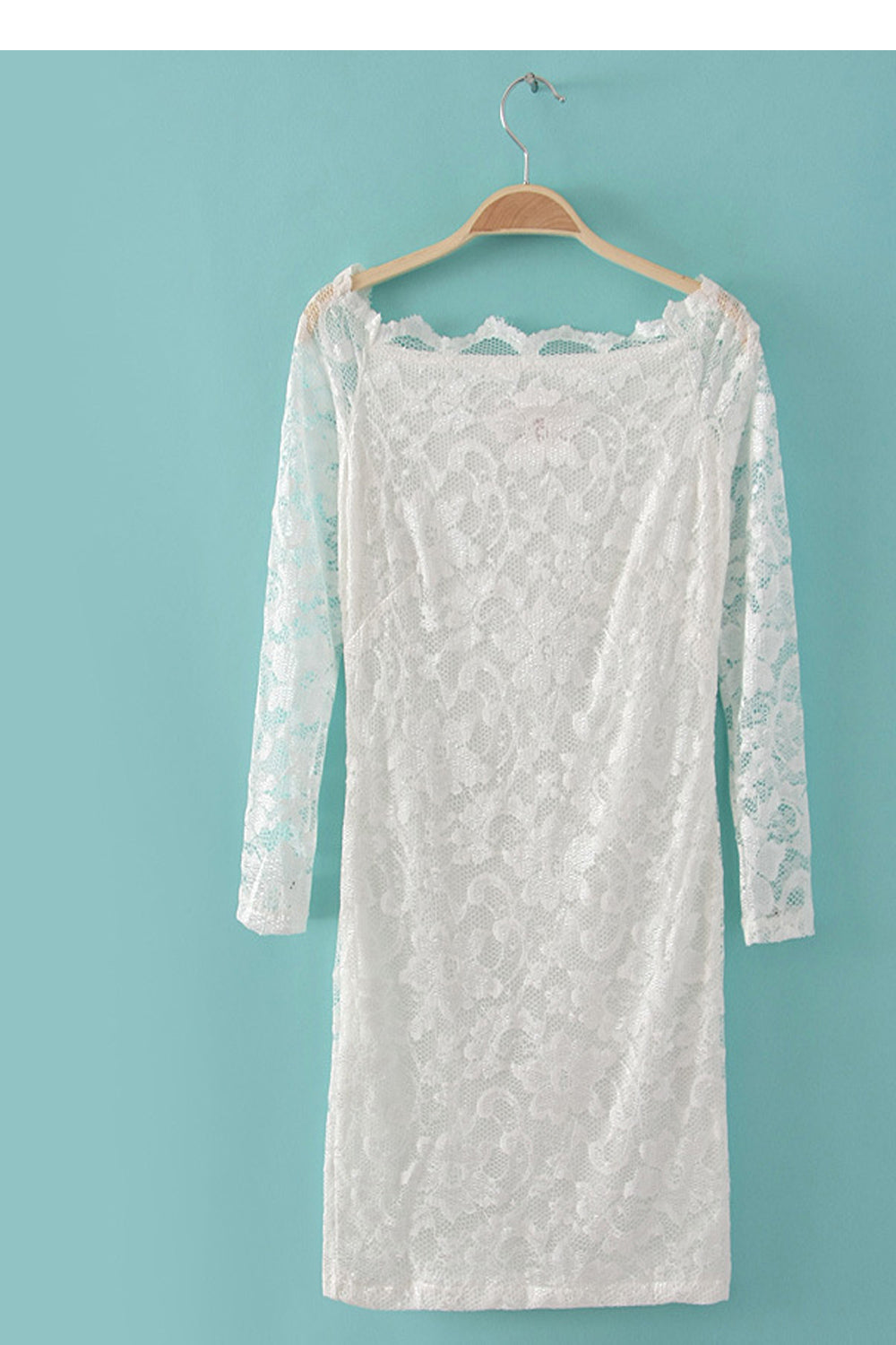 Women's Slim Skirt Style Pencil Lace White Dress