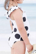 Kids Girls Big Polka Dots Sleeveless Swimwear