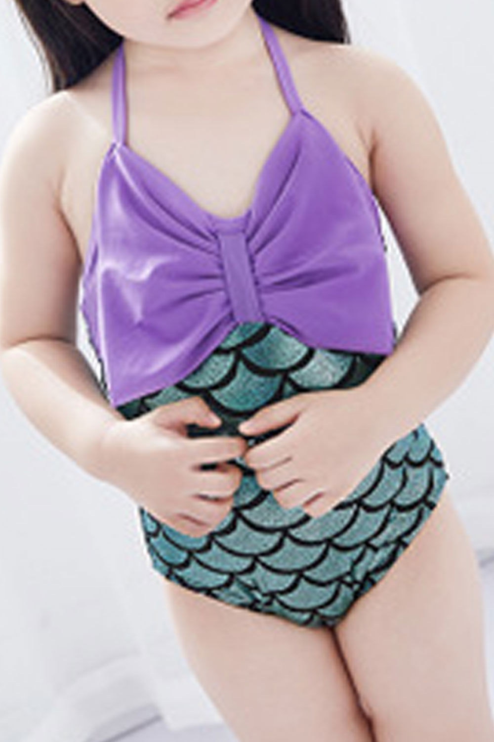 Kids Girls Fins Designed Cute Swimwear