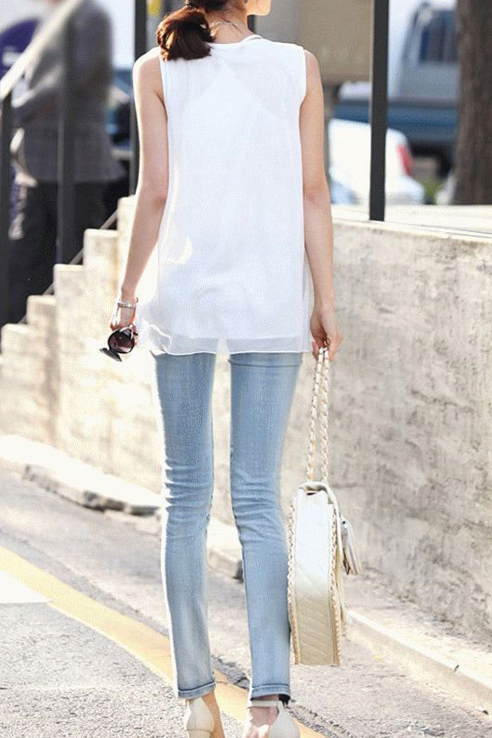 Women Beads Attached Stylish Jeans