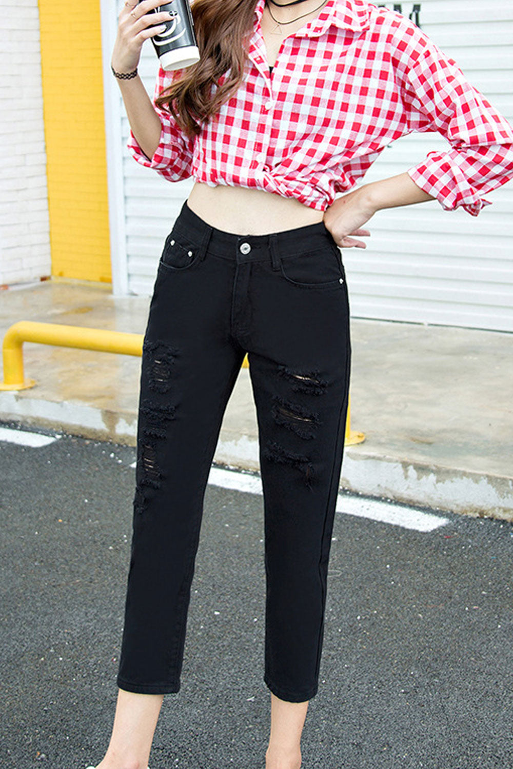 Women Stylish Decorated High End Jeans
