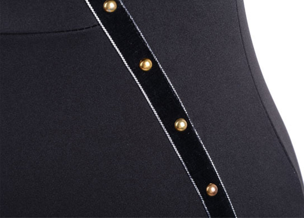 Women's Cocktail Pencil Style Cup Sleeves Dress Black