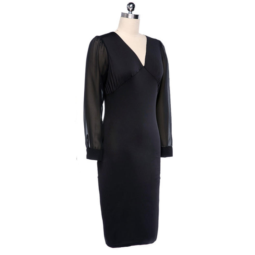 V Neck Sleeveless Body Fitted Dress