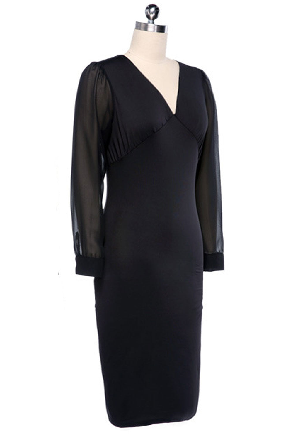 Women's V-Neck Bodycon Dress Without Belt Dress