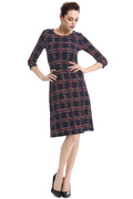 Women Plaid Designed Bodycon Casual Evening Sheath Dress Grey
