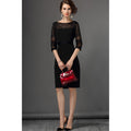 Women Decorated Beads Gauze Sleeves Shift Dress