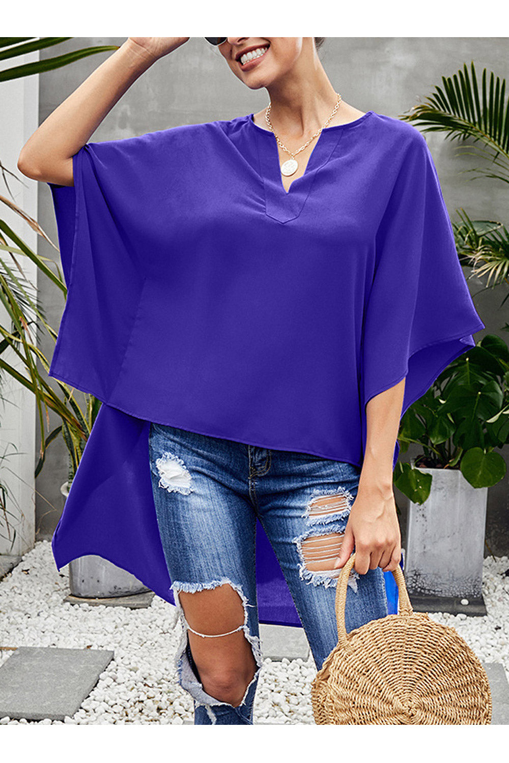 Women Bat Sleeves Casual Wearing Summer Top