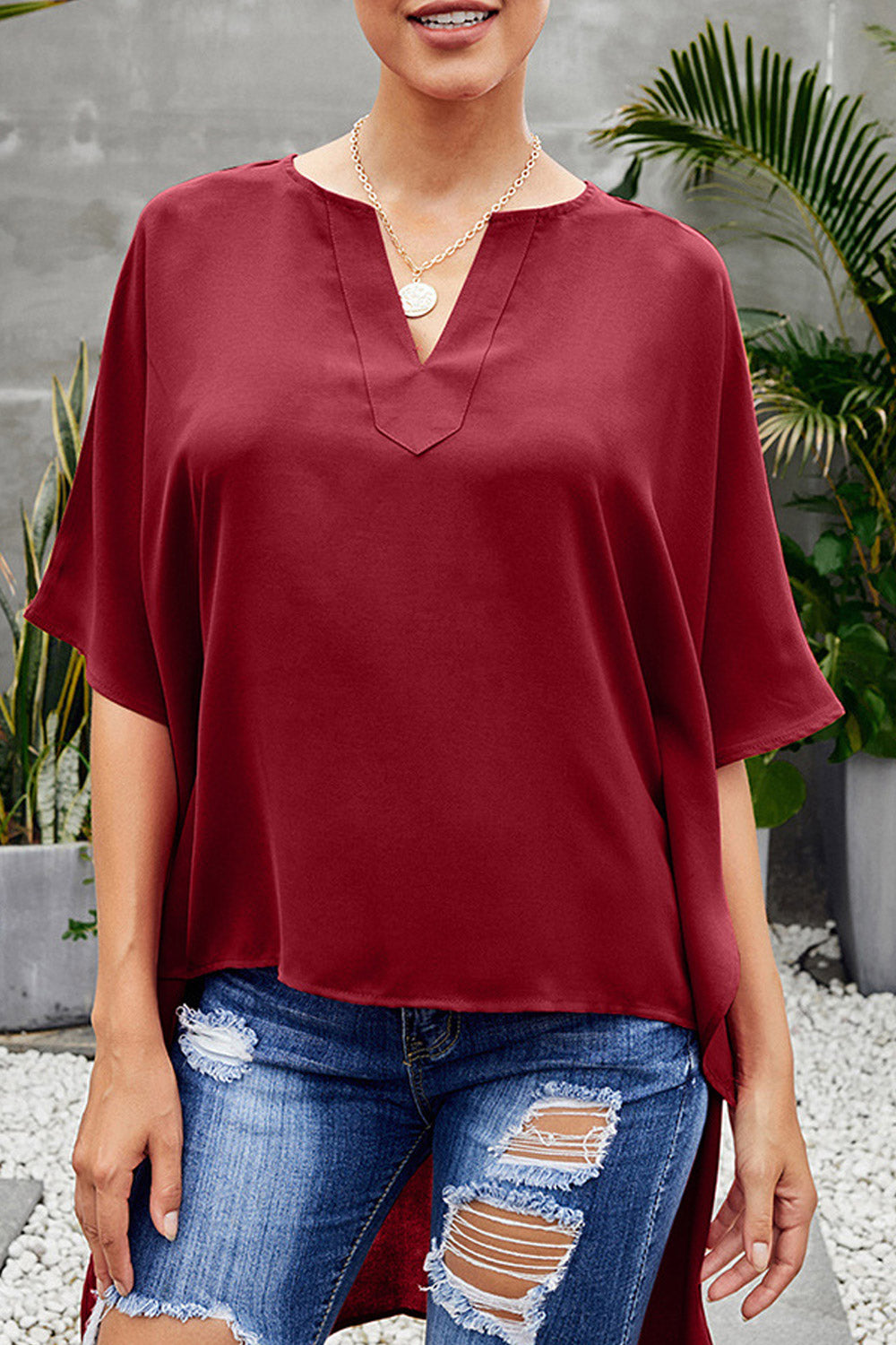 Women Bat Sleeves Casual Wearing Summer Top