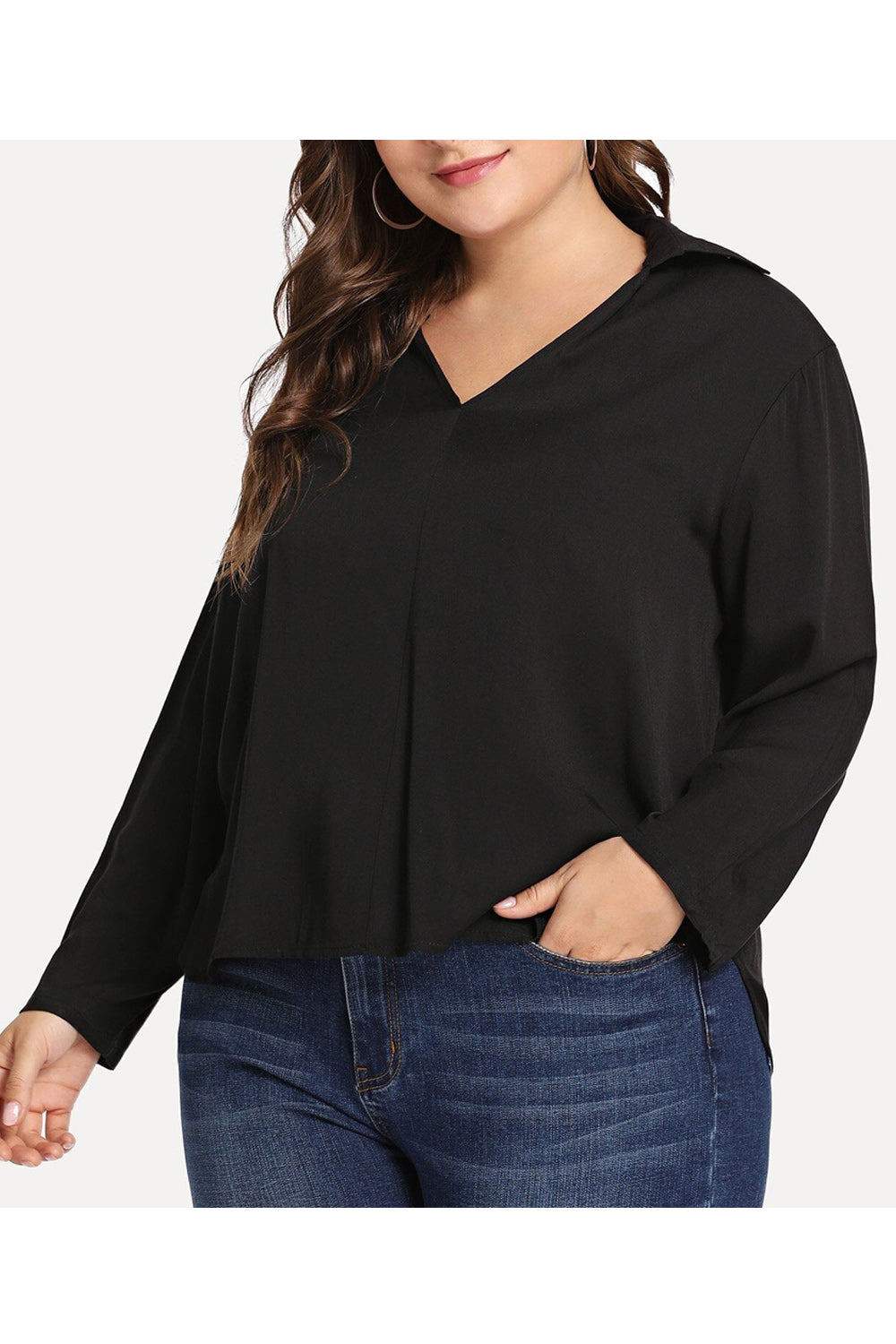 Women Collar Neck Long Sleeves Top