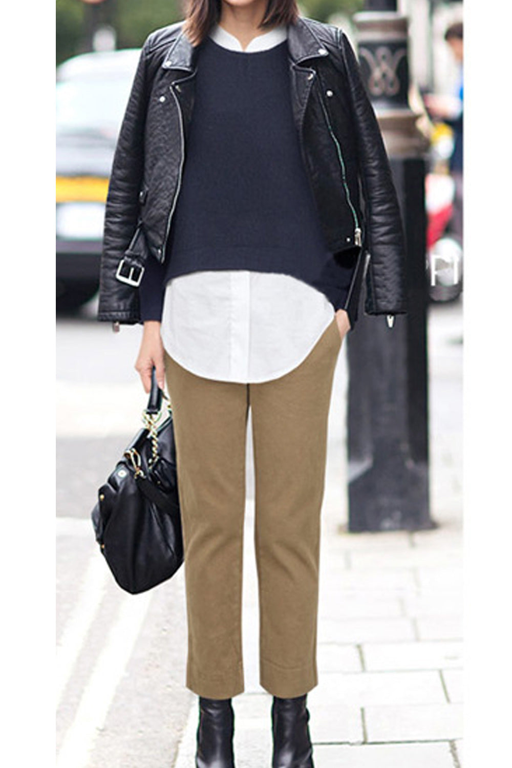 Women Small Collar Neck Long Sleeves Top