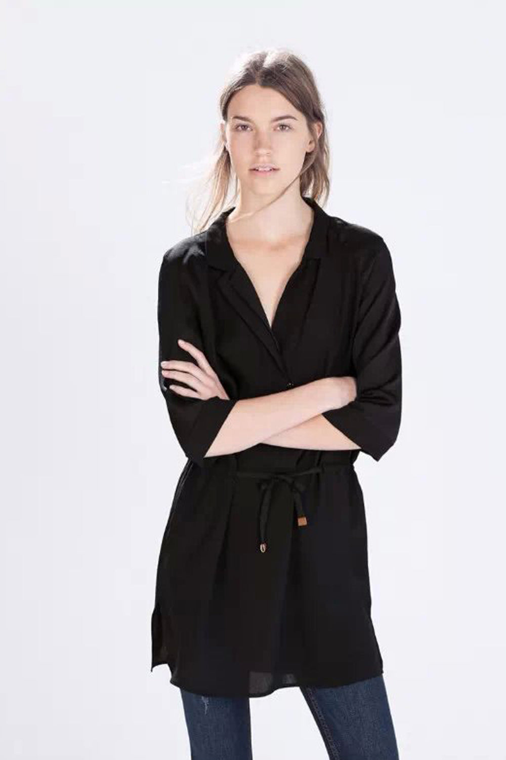 Women's American Style Long Bottoming Top Black